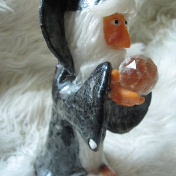 VTG Wizard with Glass Crystal Ball 10"  Wax Candle - Picture 3 of 9